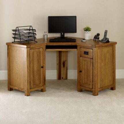 Buy Solid Teak Wood Corner Desk Online | TeakLab