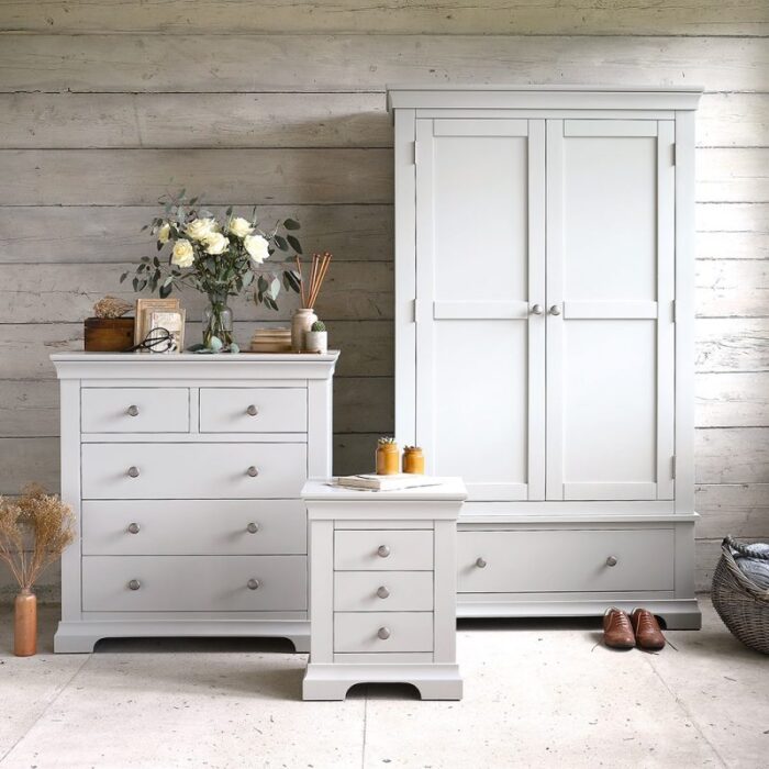 Buy Double Wardrobe Bedroom Set Grey Painted Online | TeakLab 1