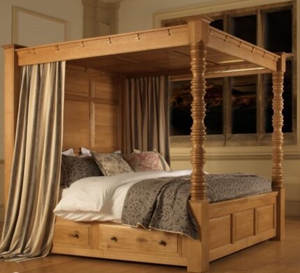 Buy Supreme Teak Wood Grand Poster Bed Online | TeakLab