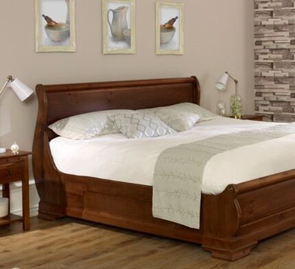 Buy Supreme Teak Wood Sleigh Bed Online | TeakLab