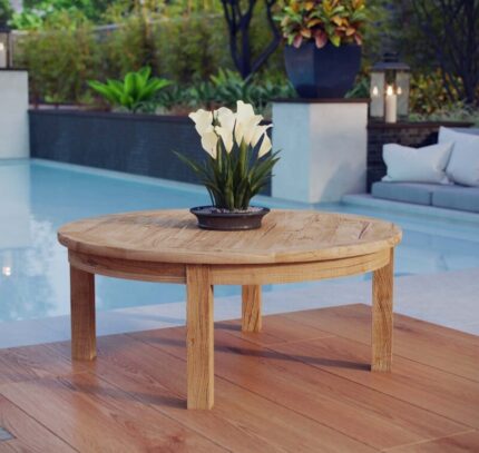 Buy Outdoor Round Teak Coffee Table Online | TeakLab 1