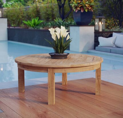 Buy Outdoor Round Teak Coffee Table Online | TeakLab