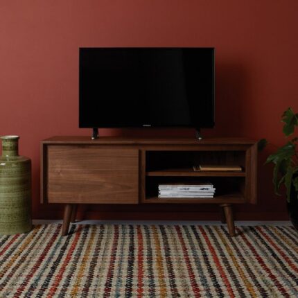 Buy Teak Small TV Stand With One Door Online | TeakLab 1