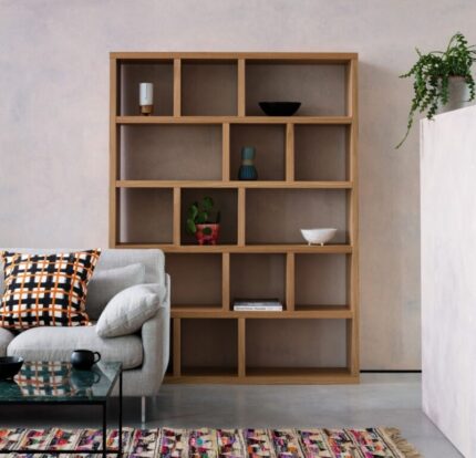 Buy Teak Wide Bookcase Online | TeakLab 1