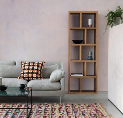 Buy Teak Narrow Bookcase Online | TeakLab 1