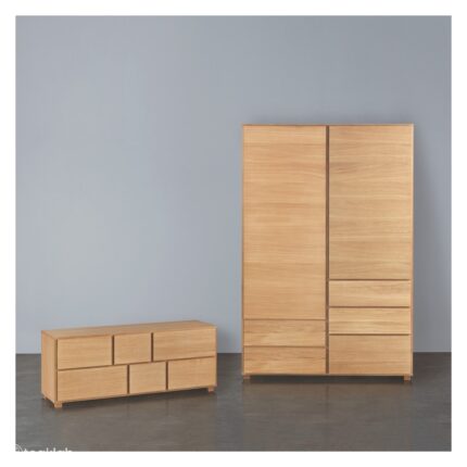 Buy Teak Wood Wardrobe And 6 Drawer Chest Online | TeakLab