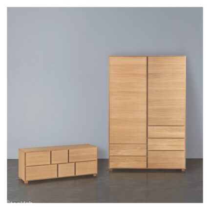 Buy Teak Wood Wardrobe And 6 Drawer Chest Online | TeakLab 1