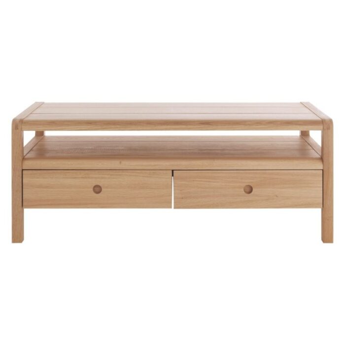 Buy Teak TV Stand With Two Storage Drawers Online | TeakLab 4