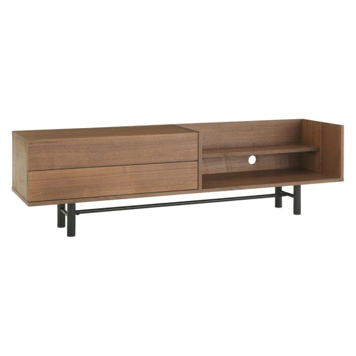 Buy Teak TV Stand With Two Storage Drawers Online | TeakLab 4