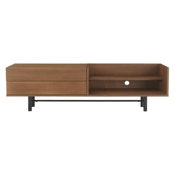 Buy Teak TV Stand With Two Storage Drawers Online | TeakLab 2