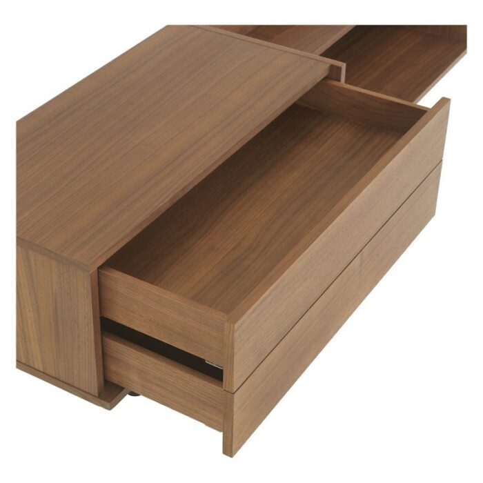 Buy Teak TV Stand With Two Storage Drawers Online | TeakLab 3